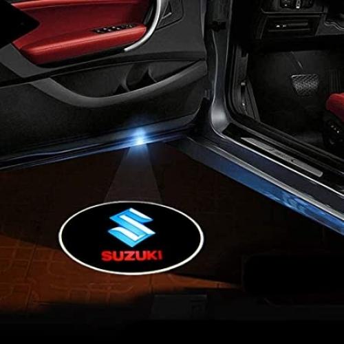 2Pcs Wireless Car Door Light Logo with LED Bulb Indicator | Used for Lighting | Warning Anti Rear end Collision | Welcome Courtesy Ghost Shadow Projector Lamp Fit for Suzuki