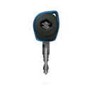 TPU Key Cover Compitable with Swift | baleno | Ertiga | Wagonr | Celerio | Swift Dzire | Alto | Eeco | Brezza | S Presso | Ignis | K10 2 Button Remote Key (Black & Blue Carbon 1pc)