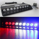 9 LED White Flasher Strobe Car Police Emergency Light with 6 Flashing Modes - Red Blue