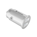 ANZO Car Charger 2.4A Fast Charging Dual Port (White)