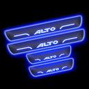 Car Door LED Foot Step Sill Plate for Maruti Suzuki Alto Blue 4 Set For All Foot Step