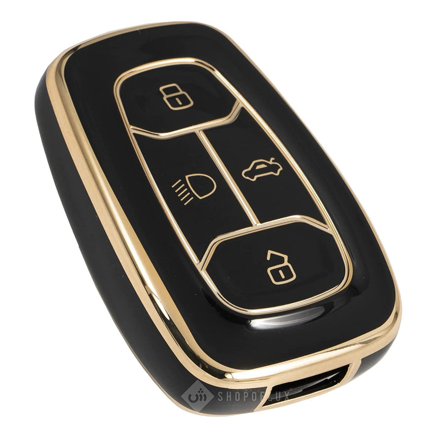 TPU Key Cover Compitable With 4 Button Remote Key (Black)