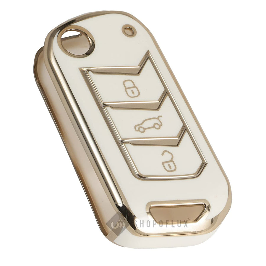 TPU Key Cover Compitable With 4 Button Remote Key (White)