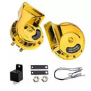 Golden Windtone Horn 2 Pcs With Relay And Wiring Universal Loud 400DB 12V Electric Snail Horn