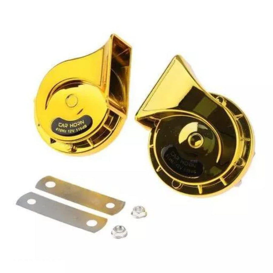 Golden Windtone Horn 2 Pcs With Relay And Wiring Universal Loud 400DB 12V Electric Snail Horn