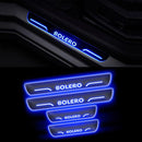 Car Door LED Foot Step Sill Plate for Mahindra Bolero Blue 4 Set For All Foot Step