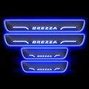 Car Door LED Foot Step Sill Plate for Maruti Suzuki Brezza Blue 4 Set For All Foot Step