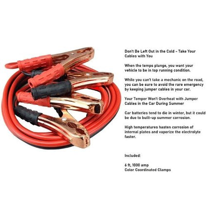 Booster Jumper Cables for Car, Heavy Duty Booster Cables 4 Gauge 2 Met –  Car Accessories By Master