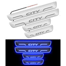 Car Door LED Foot Step Sill Plate for Honda City Blue 4 Set For All Foot Step