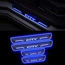 Car Door LED Foot Step Sill Plate for Honda City Blue 4 Set For All Foot Step