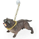 Decorative Bulldog Dog Figurine Dashboard Decoration Item with Chain for Cars