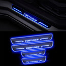 Car Door LED Foot Step Sill Plate for Toyota Fortuner Blue 4 Set For All Foot Step