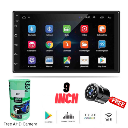 Double Din Car Stereo, 9-Inch Touch Screen, Compatible with Apple Carplay/Android  Auto, Mirror Link, Bluetooth, Rear Camera, USB Port, Subwoofer, AM/FM Car  Radio Audio Receiver 