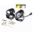 60W Amber and White Universal LED Driving Fog Lights Projector Spotlight (Round, Medium)pro