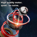 Metal Car Double Loop Solar Fragrance Double Ring with Glass Ball Rotating Car Aromatherapy (Red)