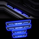 Car Door LED Foot Step Sill Plate for Tata Nexon Blue 4 Set For All Foot Step