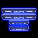 Car Door LED Foot Step Sill Plate for Hyundai Santro Blue 4 Set For All Foot Step