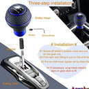 Universal Shifter Knob Car Leather Gear Head Stick Shift Knob 5 Speed (Blue Line)