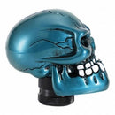 Universal Skull Gear Stick Shift Knob, Big Teeth Devil Head Shape For All Cars (Chrome Blue)