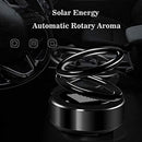 Solar Dashboard Idol Ring Car Decoration Air Freshener Automatic 360 Degree Solar Rotating Perfume (Black)