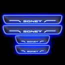 Car Door LED Foot Step Sill Plate for Kia Sonet Blue 4 Set For All Foot Step