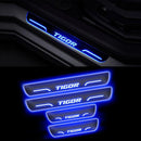 Car Door LED Foot Step Sill Plate for Tata Tigor Blue 4 Set For All Foot Step