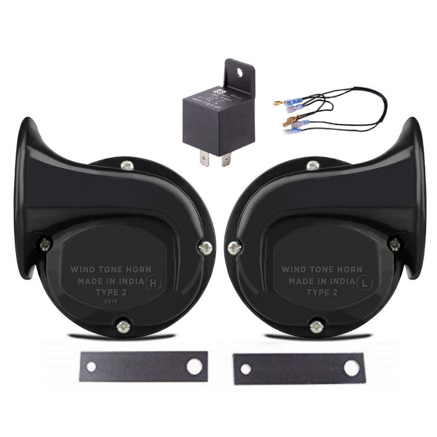 Master Universal Windtone Super Horn With Relay And Wire (Set of 2)