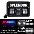Splendor Name Led Projector Headlight Hi/Low Beam With 3 Mode Red and Blue Flashing For Hero Splendor Plus, Splendor Pro, Splendor