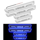 Car Door LED Foot Step Sill Plate for Hyundai Venue Blue 4 Set For All Foot Step