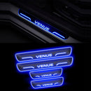 Car Door LED Foot Step Sill Plate for Hyundai Venue Blue 4 Set For All Foot Step