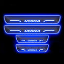 Car Door LED Foot Step Sill Plate for Hyundai Verna Blue 4 Set For All Foot Step