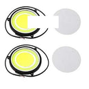 3.5-Inch White COB Led DRL With Indicator Round Shape Super Bright Fog Lamp For all cars (Set Of 2 PCS) (White- Ice Blue)