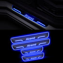 Car Door LED Foot Step Sill Plate for Hyundai Xcent Blue 4 Set For All Foot Step